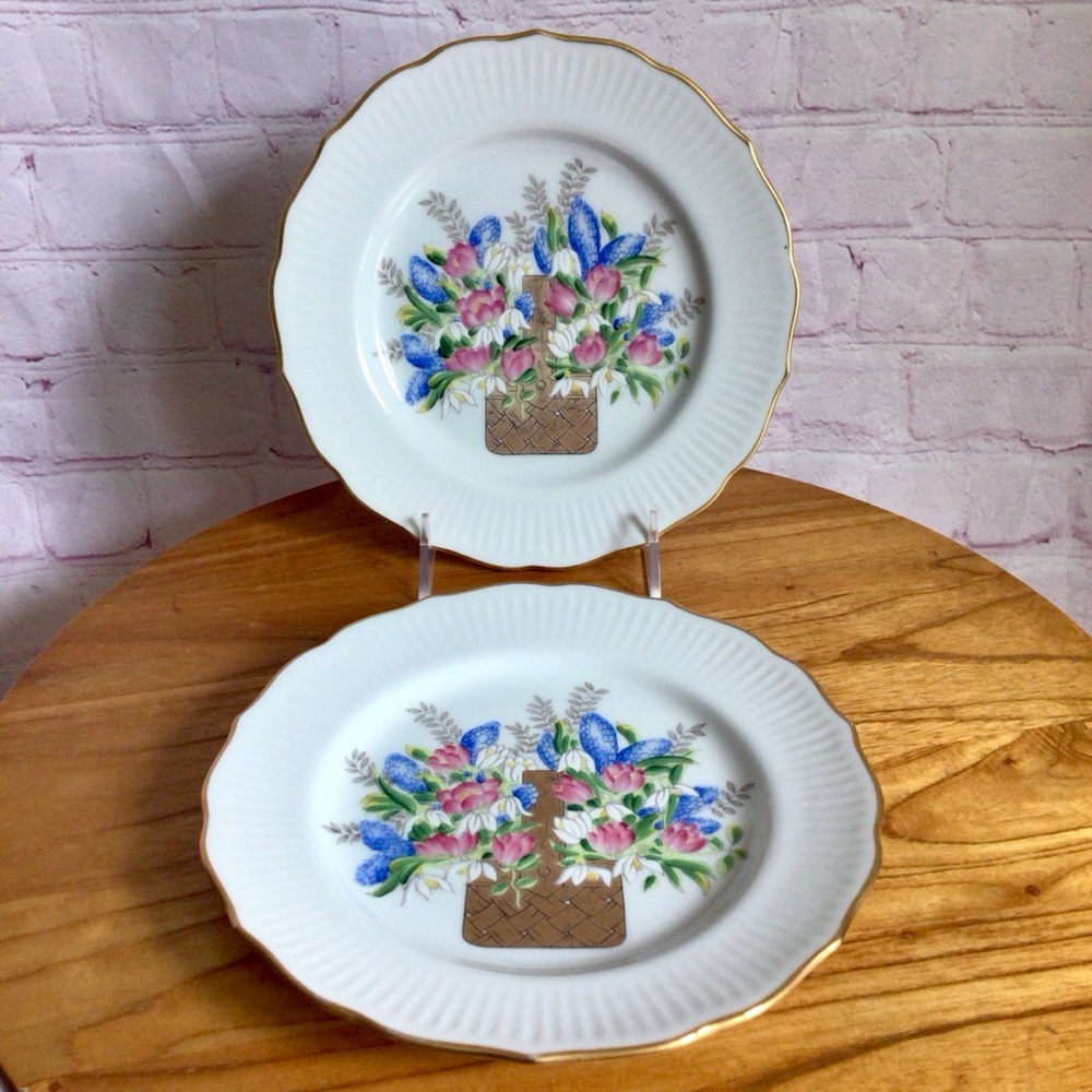 Vintage RFB for Tastesetter Golden Bouquet Plates - Set of 2
